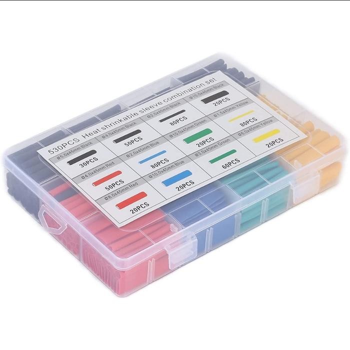 

530Pcs/140Pcs Set Kabel Bakar Heat Shrink Bahan Polyolefin Warna Warni /Heat Shrink Tube Selang