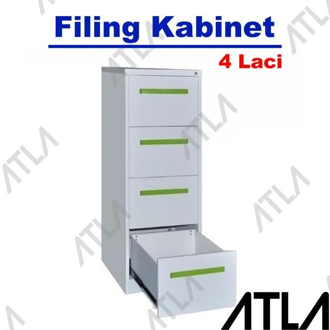 

BEBAS ONGKIR - Filing Kabinet Kantor Simple Laci Besi Cabinet Lemari 4 Drawer Pintu
