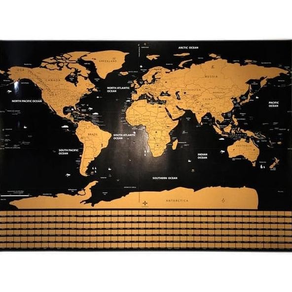 

POSTER PETA DUNIA LARGE VINTAGE WORLD MAP BESAR SCRATCH PAINTING PAPER STOK TERBATAS