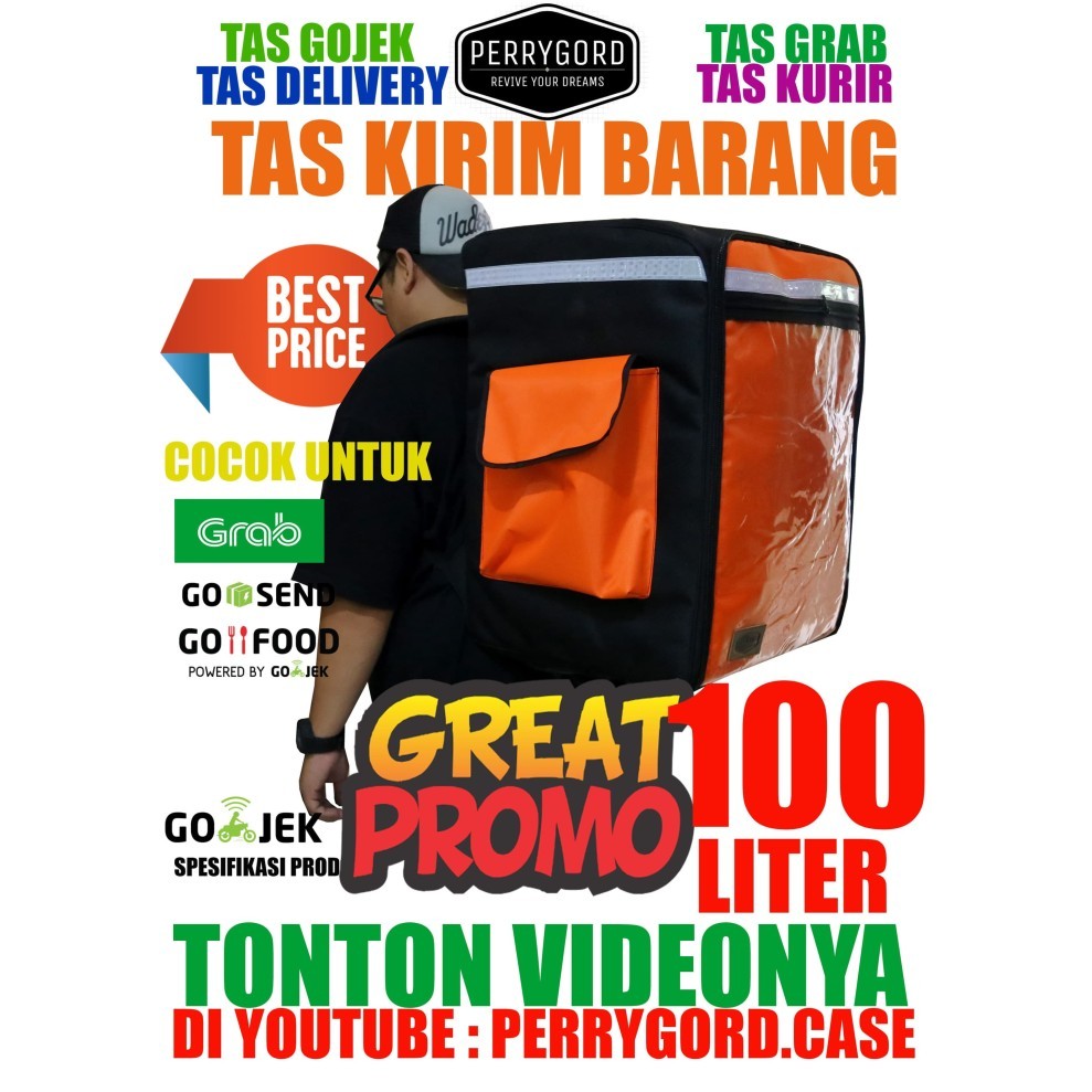 Ready ADA VIDEONYA TAS KURIR TAS ransel delivery 100 LITER ORANGE