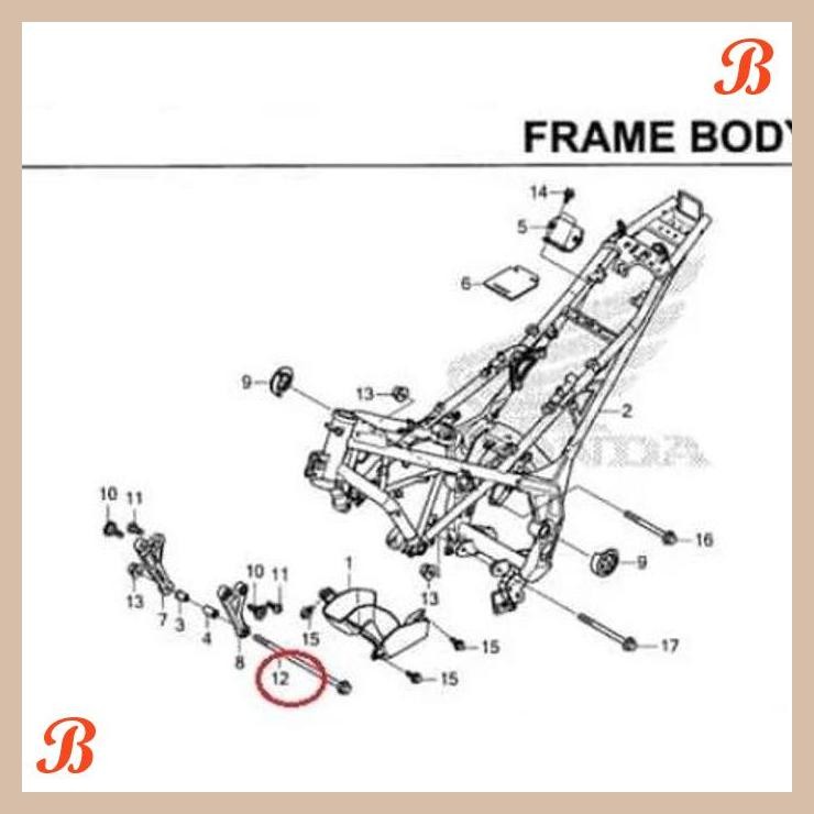 [GSM] AS BOLT FLANGE BODY TENGAH-MESIN RANGKA DEPAN HONDA CBR150 CBR-150 150R CBR150R CBR-150-R-LOKA