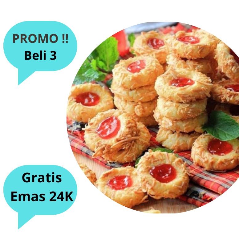 

COD Kue Kering Thumbprint Selai Strawberry ()250g un-1