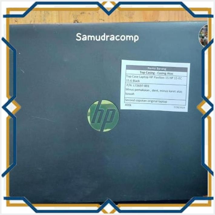 [SAM] TOP CASING - CASING ATAS TOP CASE LAPTOP HP PAVILION 15-EC 15.6 BLACK SECOND ORIGINAL LAPTOP