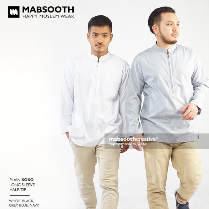 Mabsooth Baju Koko Lengan Panjang Tipe Resleting