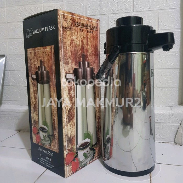 Termos Air Panas 2,5 Liter Termos Pencet Pompa Elephant