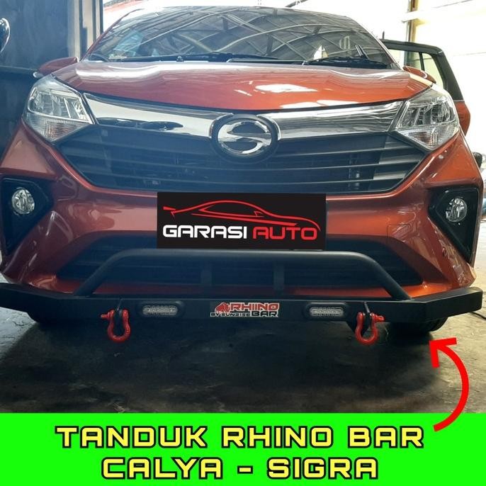 Tanduk Depan Calya Sigra Bumper Guard Towing Bar Rhino Besi Drl Lampu