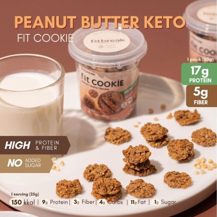 

Paket 4 Gratis 1 Fit Cookie / Biskuit Tanpa Tepung Tinggi Protein / Serat Lebih Hemat Snack Sehat