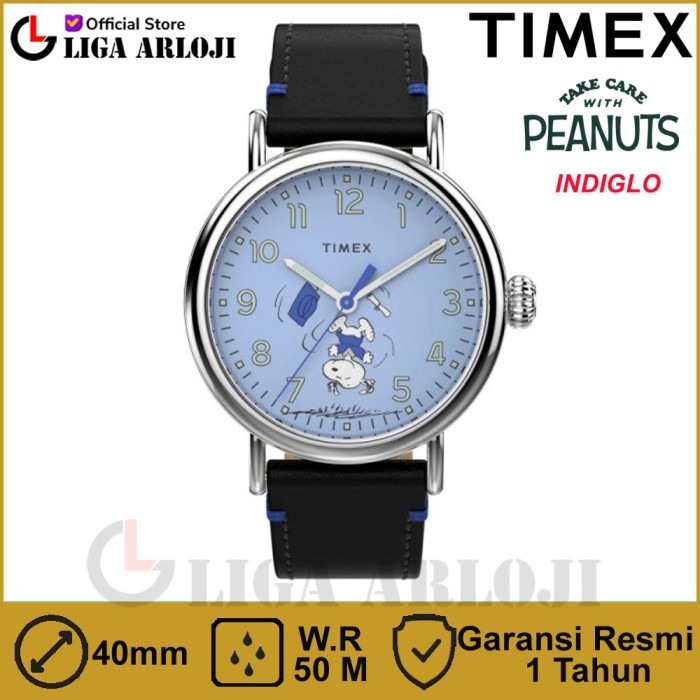 TIMEX TW2V60300 Peanuts Snoopy Graduation JamTangan Pria Analog Black