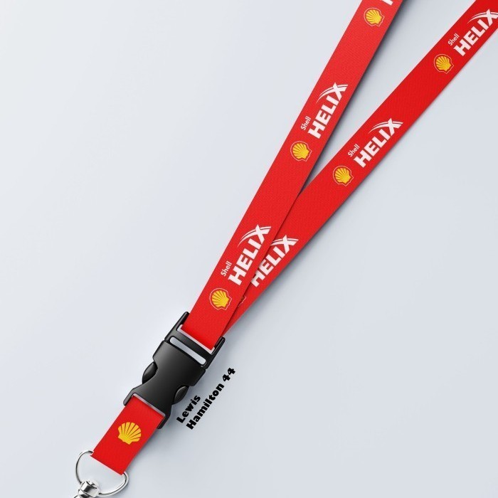 

PROMO! Lanyard Logo Oli Shell Helix Dua Sisi Satuan Custom Bisa Request