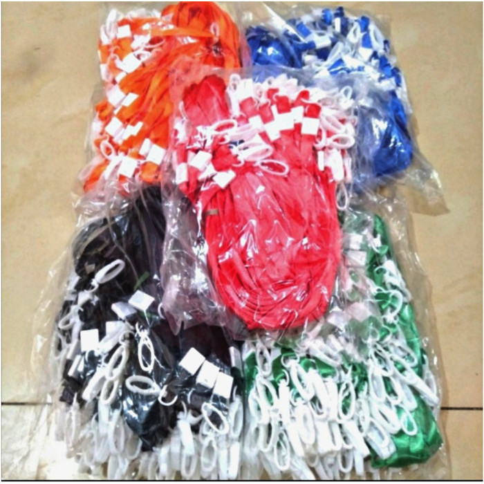 

[100pcs] Tali id /tali lanyard 1cm jepitan plastik/ tali id plastik