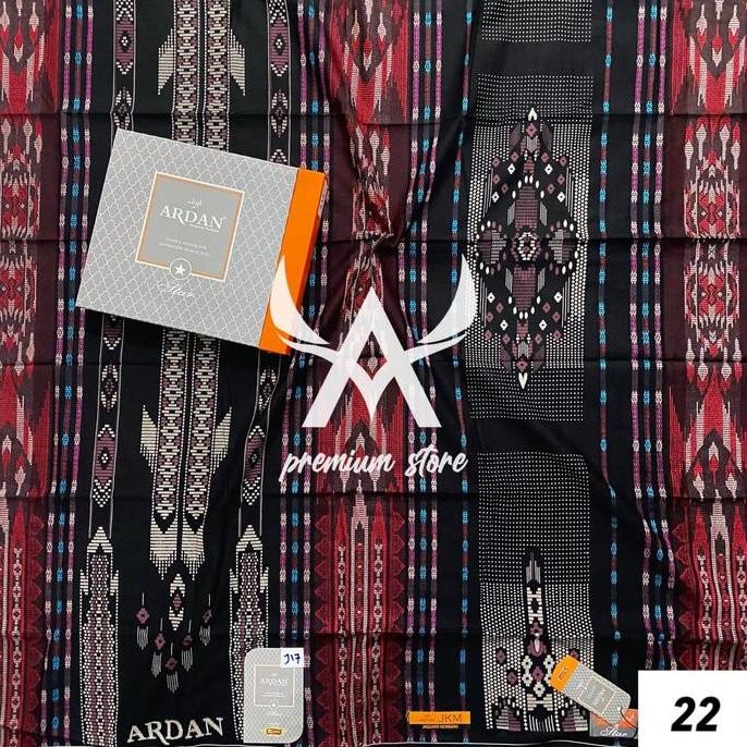 Diskon Sarung Tenun Ardan Star Motif Jaqaurd Songket Warna Hitam Putih Motif Terbaru Dewasa Muslim N