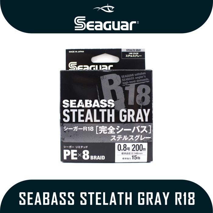 HOT SALE Senar Pancing PE Seaguar Seabass Stealth Gray R18 200m