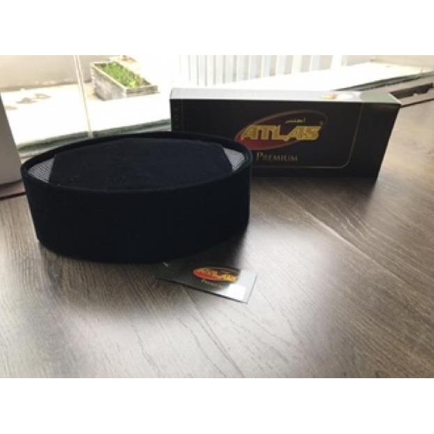 Miliki Kopiyah Peci Songkok Hitam Atlas Hitam Dewasa Santri Motif Polos Ac Untuk Solat Terbaru Kopia