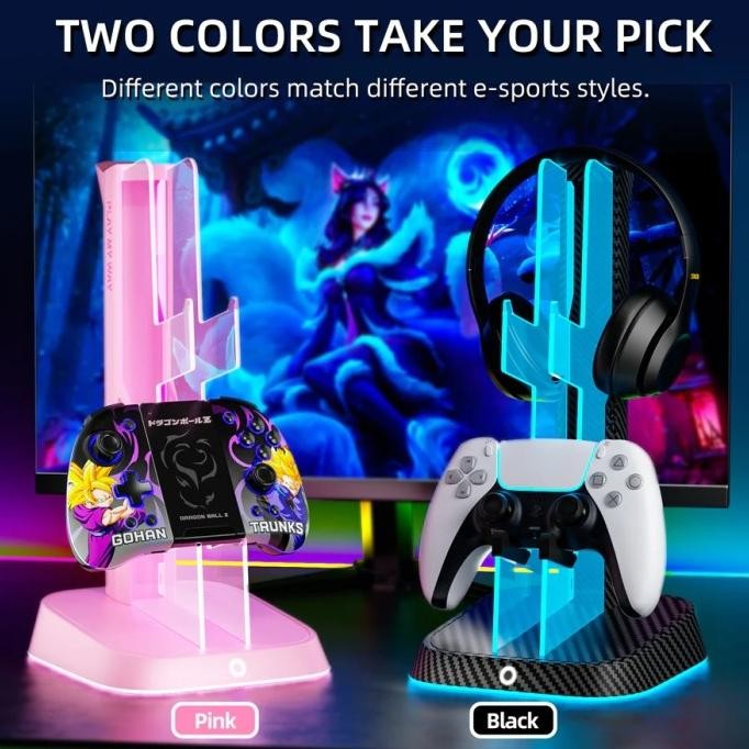 IINE RGB LIGHTS UNIVERSAL GAME CONTROLLER HEADSET HOLDER STAND