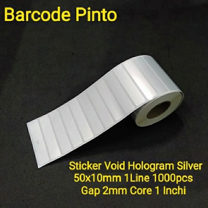 

LABEL VOID HOLOGRAM SILVER 50X10MM 1LINE 1000PCS GAP 2MM CORE 1 INCHI