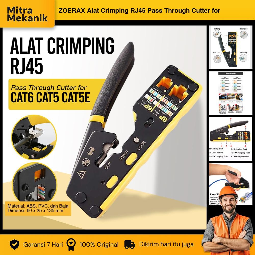 ZOERAX Alat Crimping RJ45 Pass Through Cutter for CAT6 CAT5 CAT5E - 6088