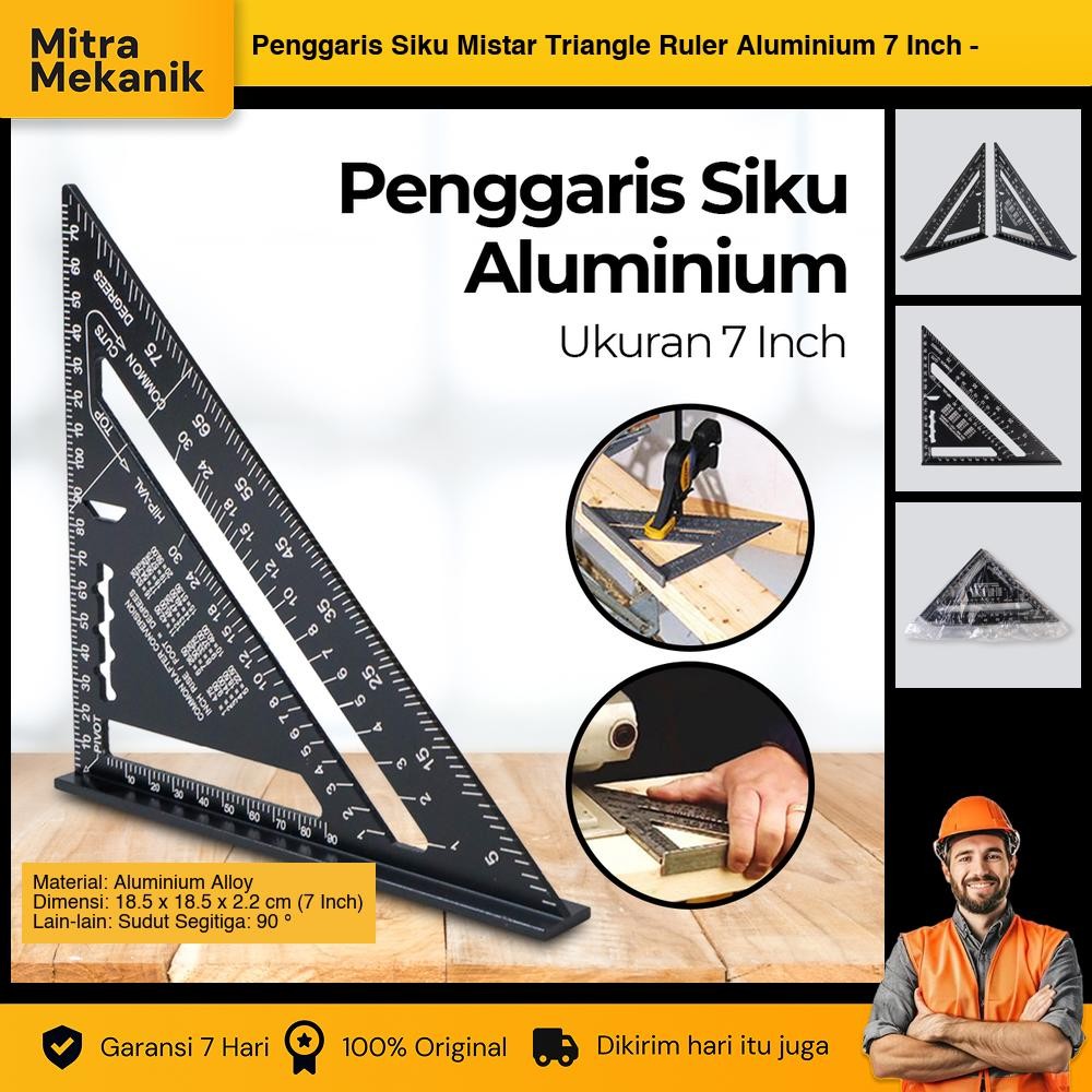 

Penggaris Siku Mistar Triangle Ruler Aluminium 7 Inch - A10D01