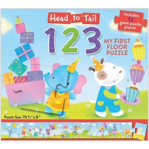 Puzzle Angka Lantai Besar Belajar Berhitung Head to Tail 1 2 3 MY First Floor Puzzle bbw