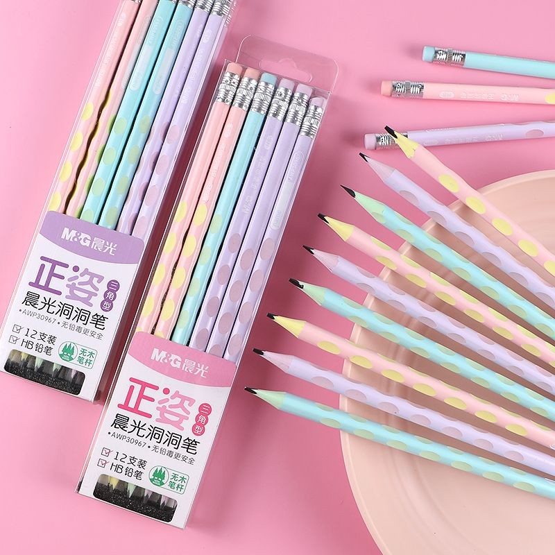 

Woodless Pencil Holder for Correct Posture, Specially Designed for Elementary School Students with Eraser