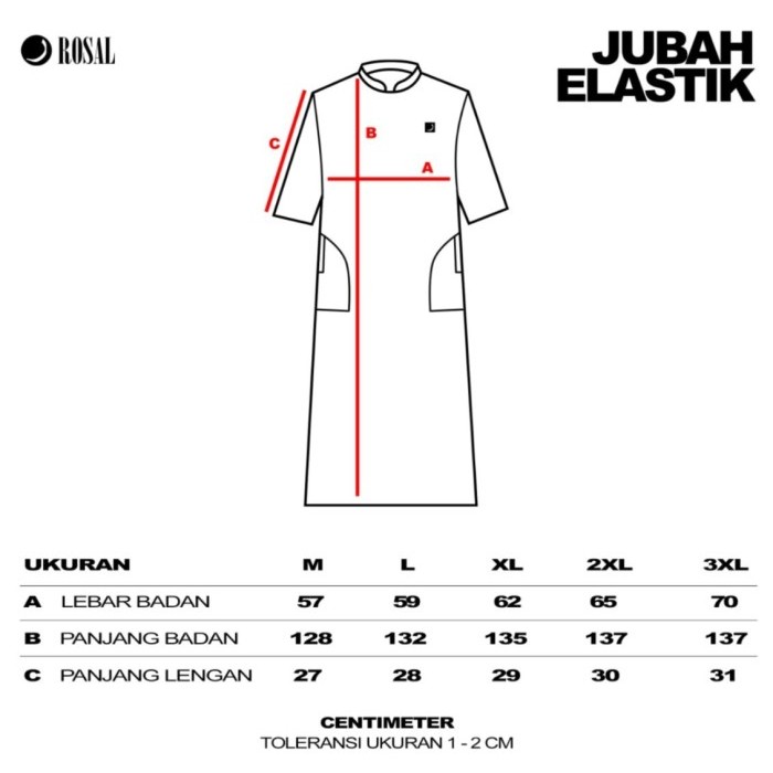 Jubah Elastik Rosal - Jubah Gamis Pria Lengan Pendek Lentur Dan Ringan Bahan Kaos Jersey Dry Fit
