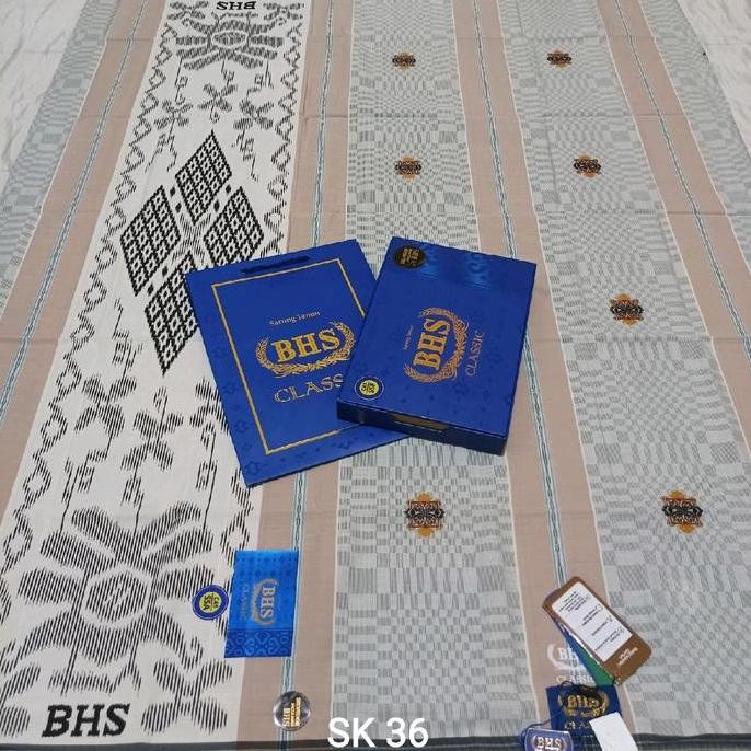 Diskon Sarung Bhs Classic Putih Songket Gold