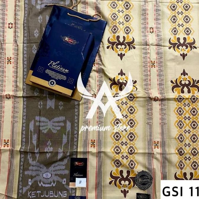 Diskon (Kcb) Sarung Tenun Ketjubung Platinum Gold Gsi Tis Gjk Spp Gunungan Songket Ikat Timbul Ikat 