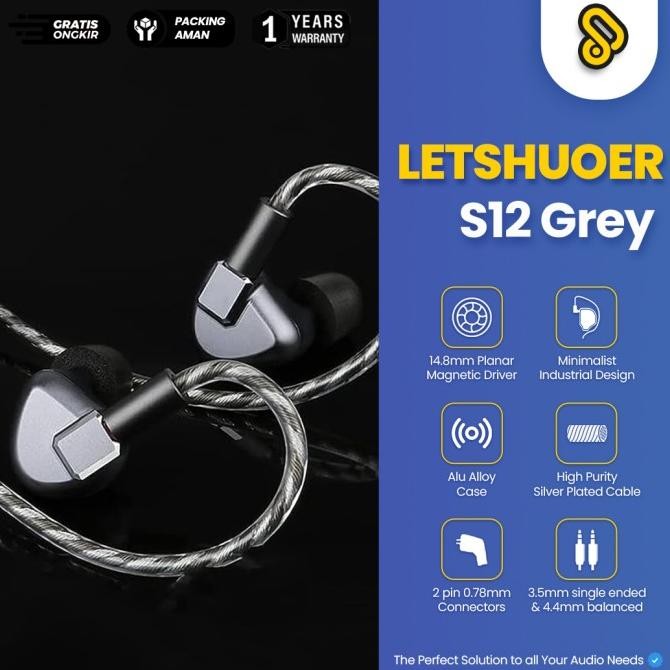 BEBAS ONGKIR - Shuoer S12 Grey Plug 3.5mm 14.8mm Planar