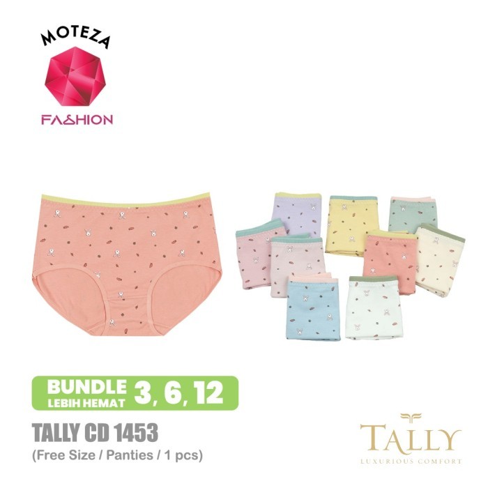 ISI 12 Tally 1453 CD Celana Dalam Anak Perempuan Remaja ABG Teen Panties Katun Free Size Stretch Fit