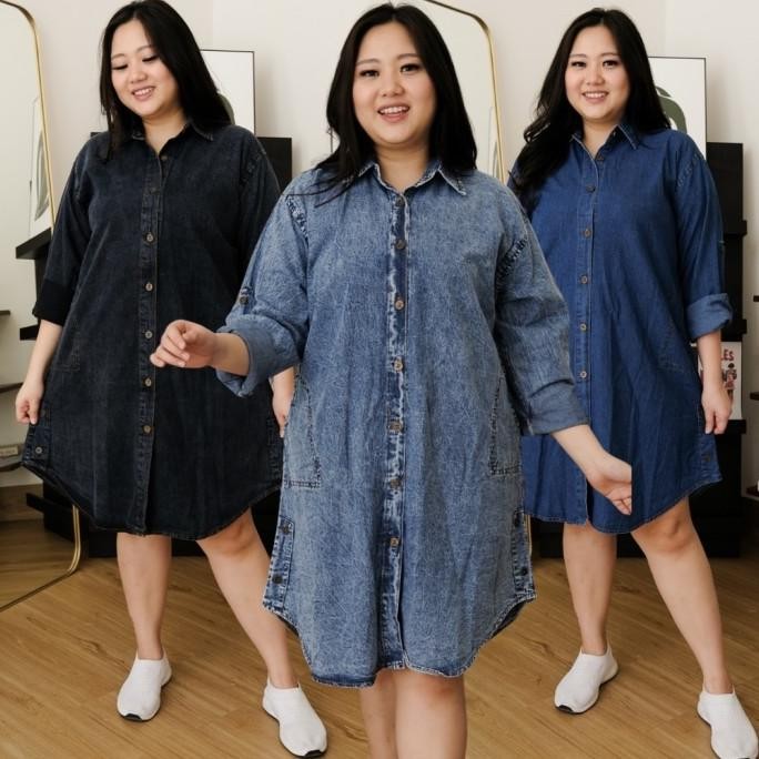 LD 120 TUNIK JEANS JUMBO DENIM BIG SIZE