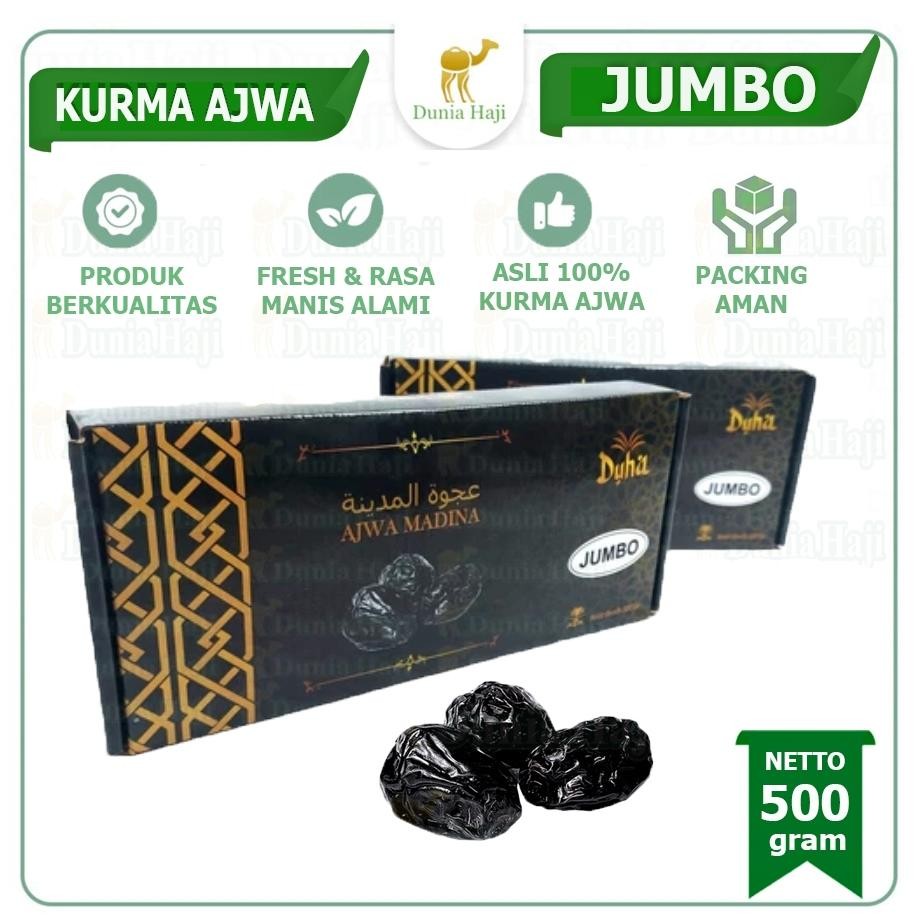 

Kurma AJWA JUMBO 1KG XL SUPER / Kurma Nabi Asli Saudi Madinah Premium Oleh Oleh Haji Umroh