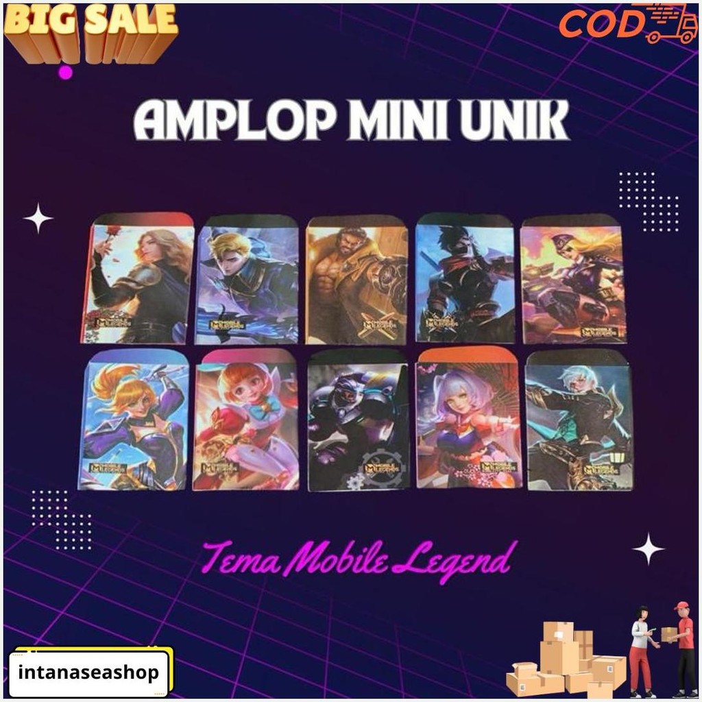 

(Paket Usaha Lebih Murah) 100Pcs Amplop Lebaran Mini Atm/ Resto/ Muslim / Mobile Legend / Aesthetic Siap Pakai/ Siap Cod