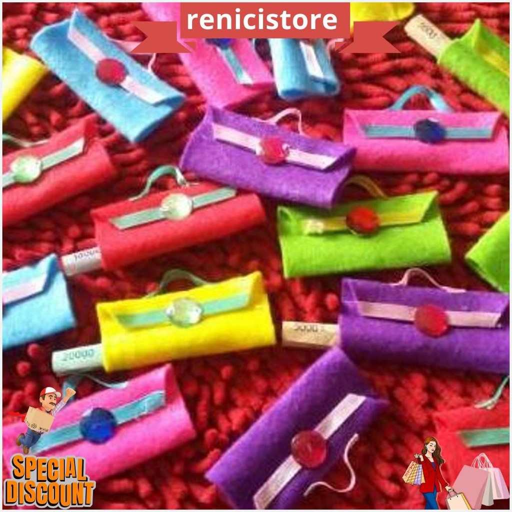 

(30Gr) 10Pcs Amplop Lebaran Tas Angpao Flanel Original Produk