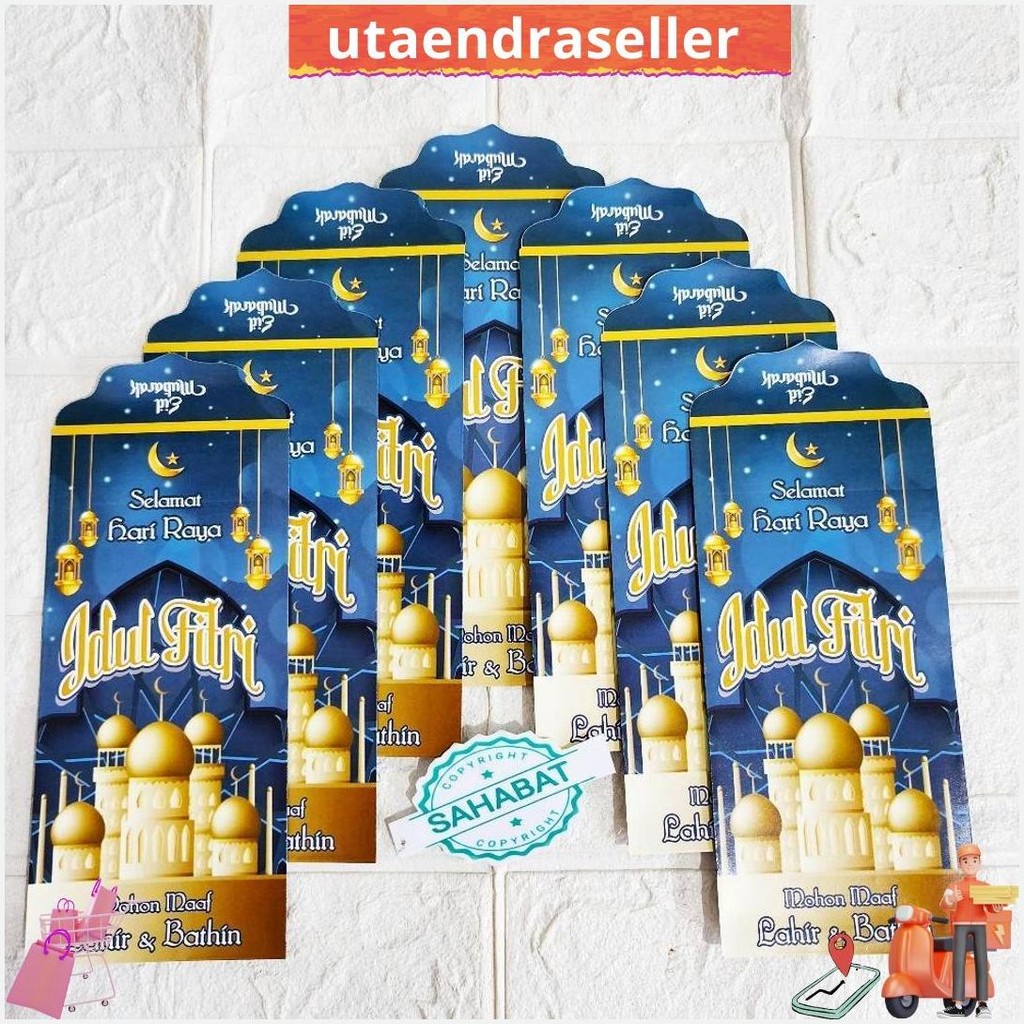 

[ 100 Pcs ] Amplop/Angpau Lebaran Idul Fitri Motif Masjid/Uang Dan Atm Ukuran Panjang Isi 100 Pcs Siap Kirim