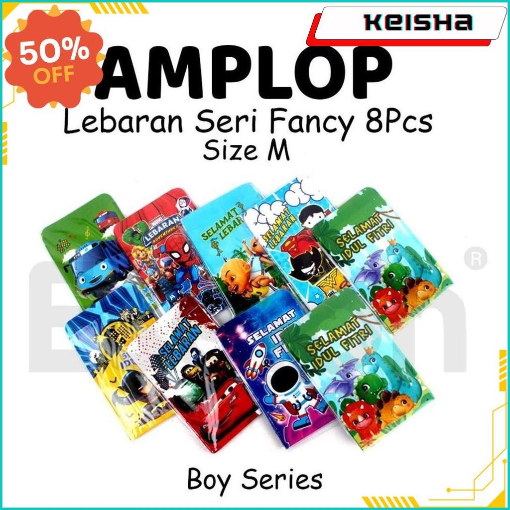 

8Lbr Amplop Lebaran Karakter Medium 7*11Cm /1Pack Angpao Lebaran Gratis Ongkir