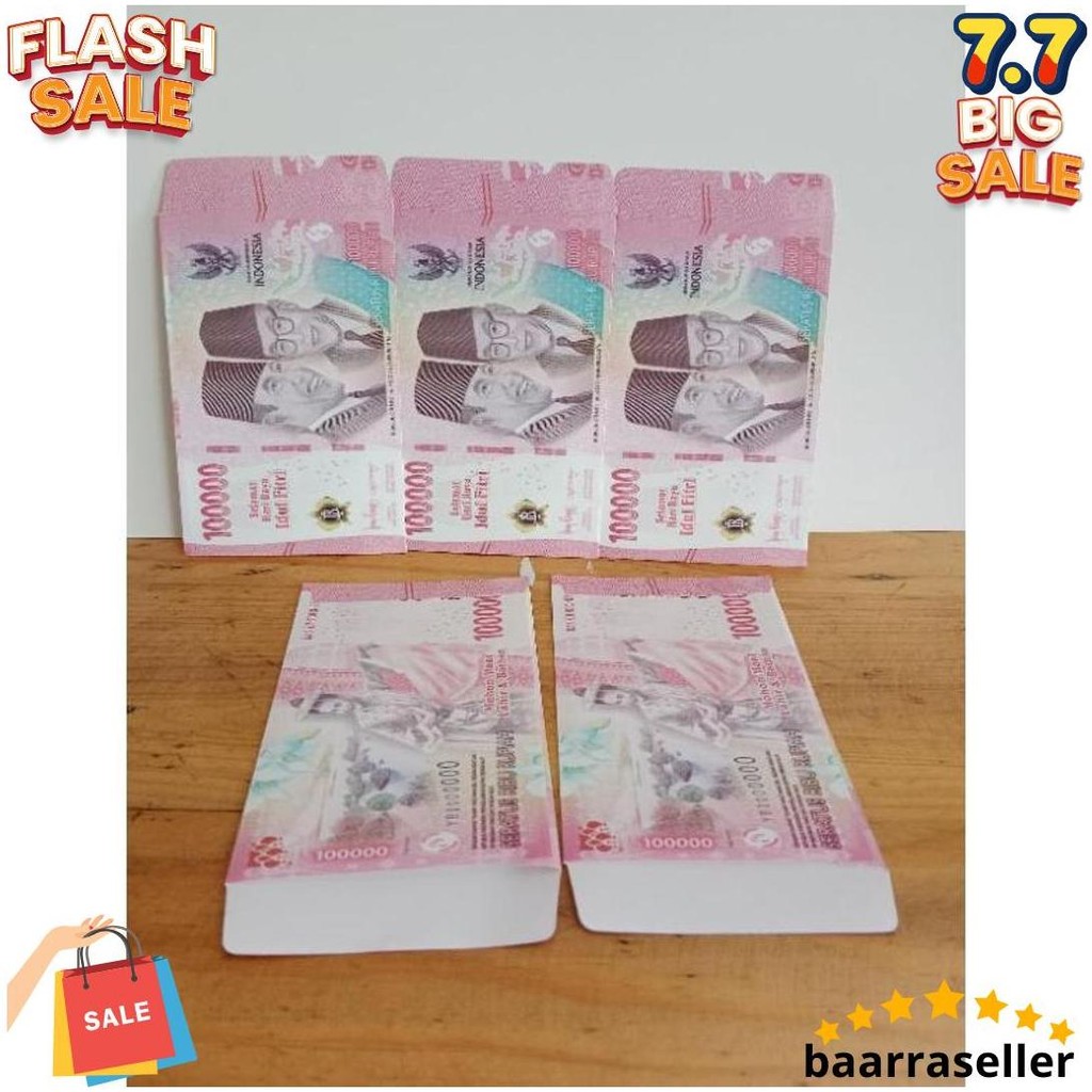 

100 Lembar......Amplop Lebaran Motip Gambar Uang Mainan Siap Kirim