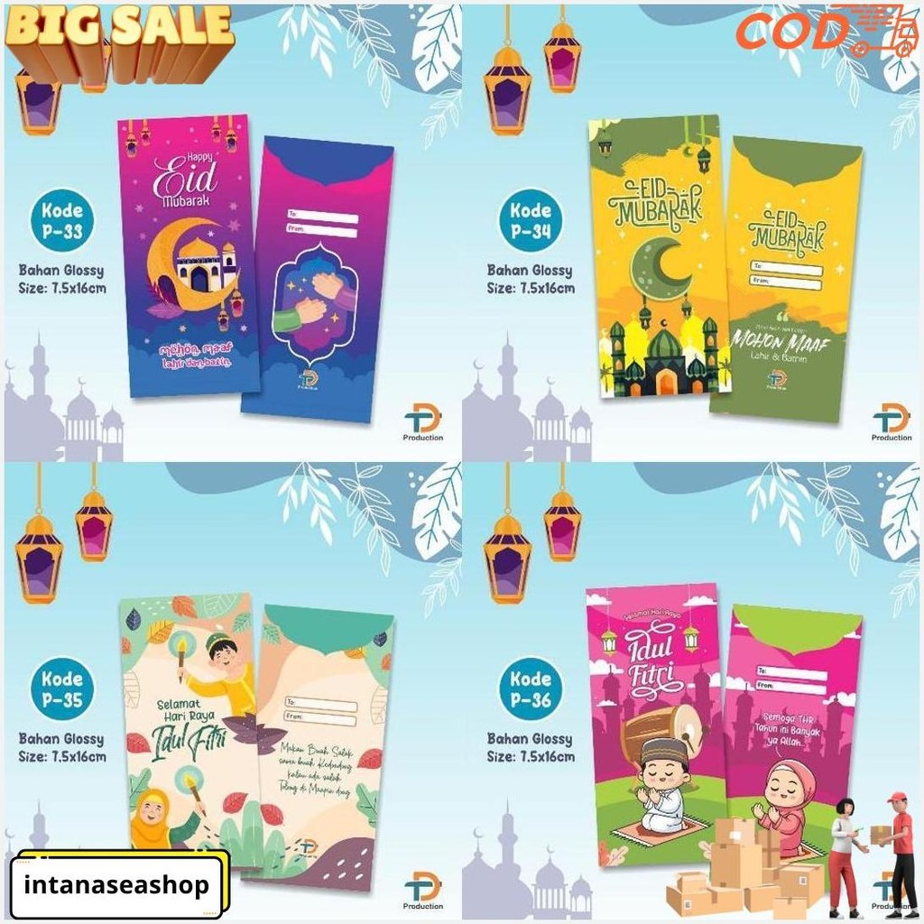 

(Isi 10 Pcs) Angpau Lebaran / Amplop Karakter Lucu / Uang Tanpa Lipat Gratis Ongkir