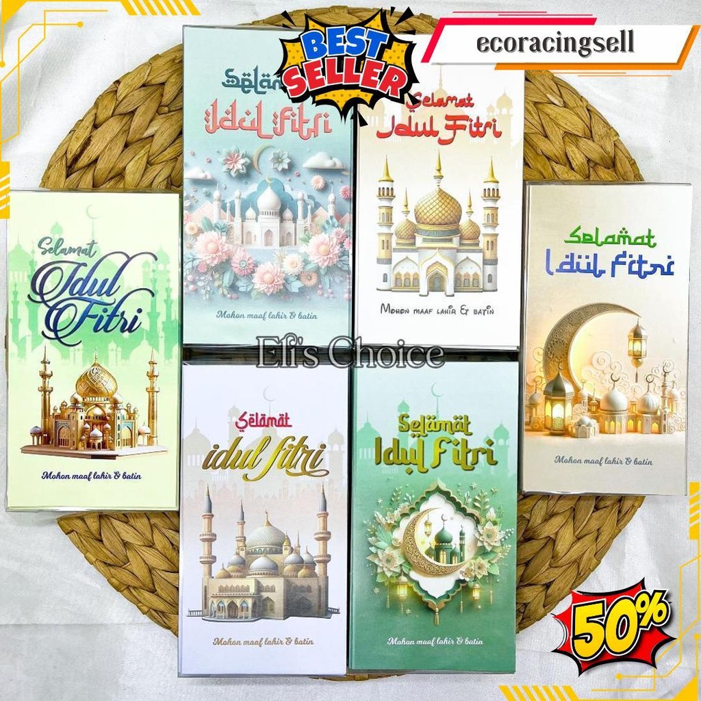 

Amplop Lebaran Panjang Isi 50 Lembar / Angpao Kemasan Mika Hari Raya Idul Fitri Ramadhan 2025 Cod