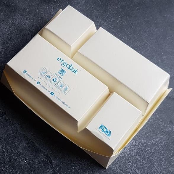 Sale Lunch Box Sekat 4 Isi 100 Pc Paper Rice Box Dus Nasi Ergopak