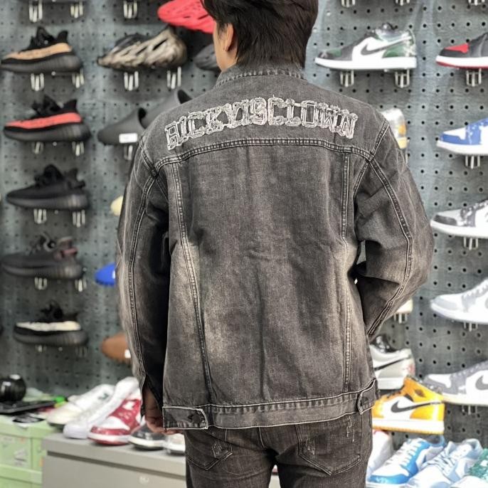 Sale Ric Ricky Is Clown Black Denim Jacket - New Original 100%