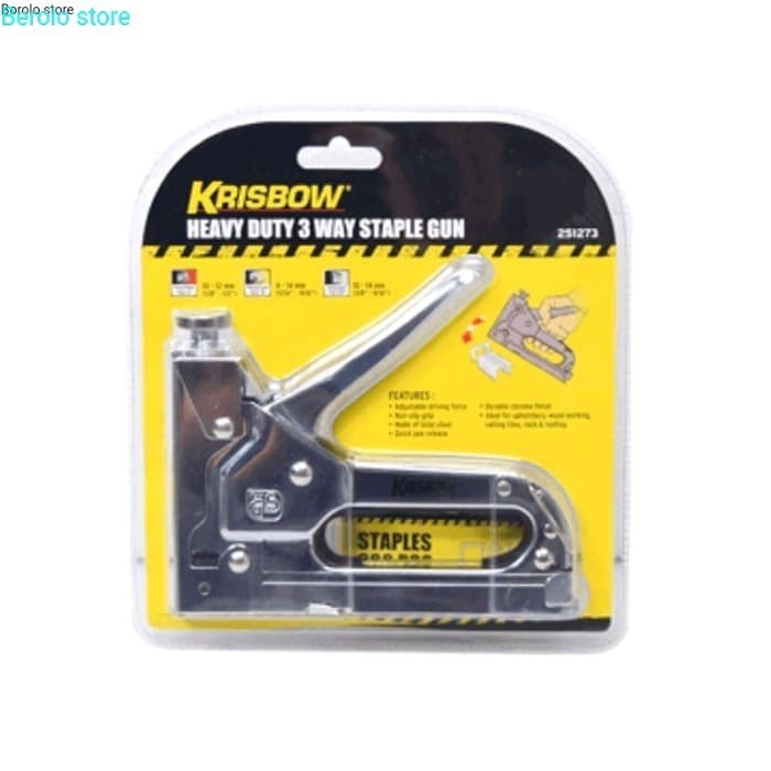 

Krisbow Stapler Tembak 3 In 1 - Staples Gun Heavy Duty