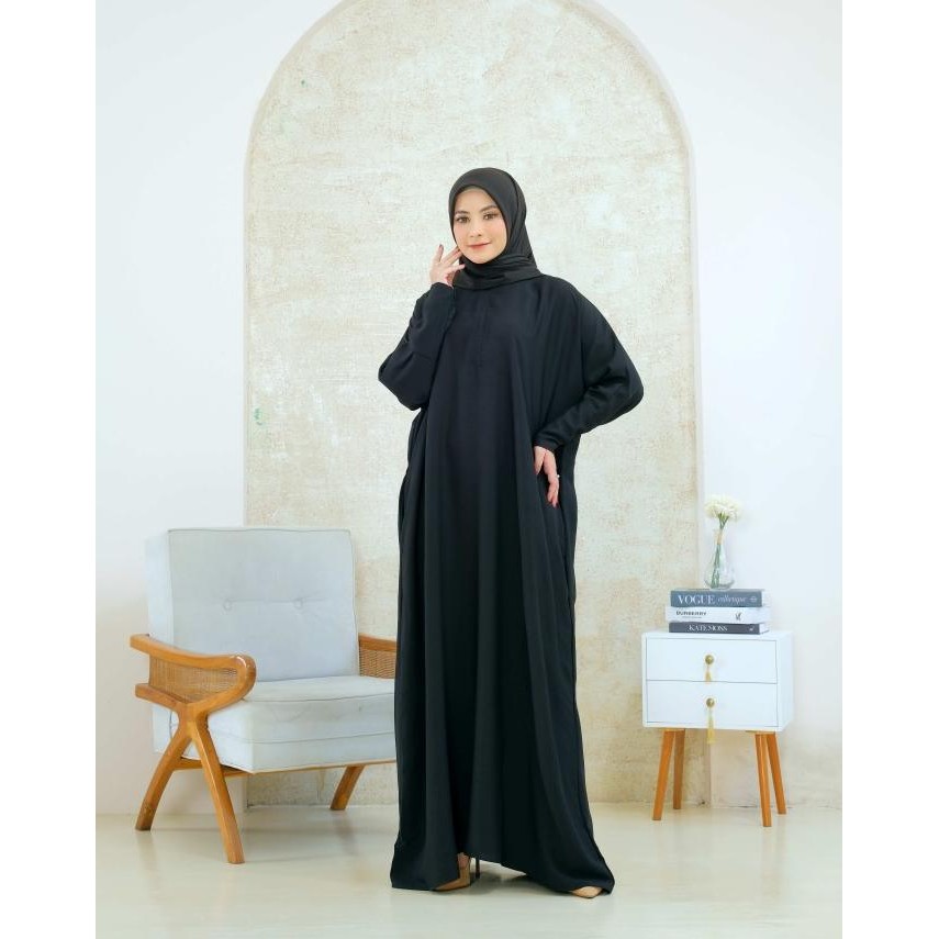 Abaya Hitam Polos Basic Jumbo Abaya Umroh Haji Promo
