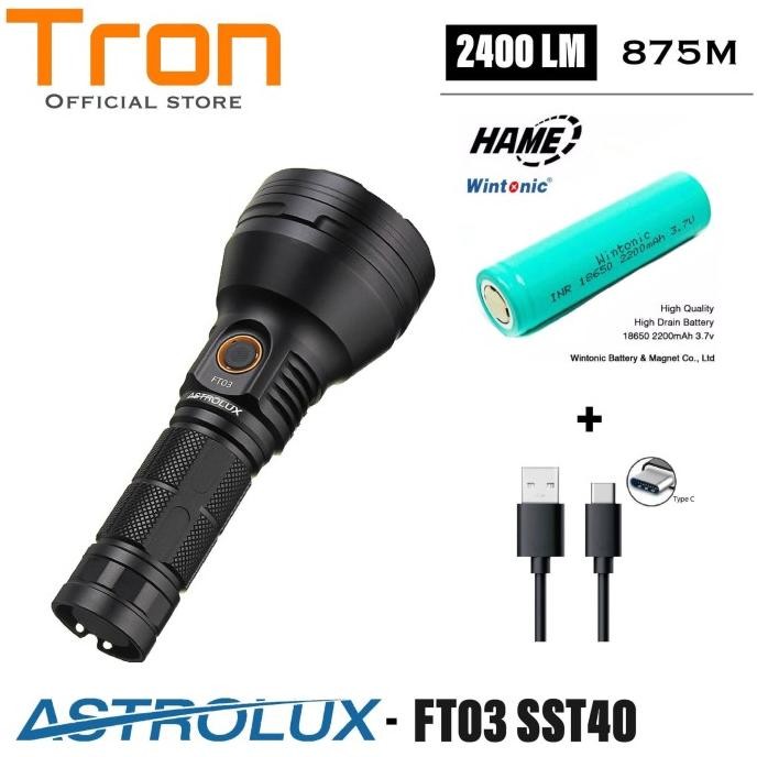 Astrolux ft03 sst40 2400 lumens 875METER senter super terang Terlaris