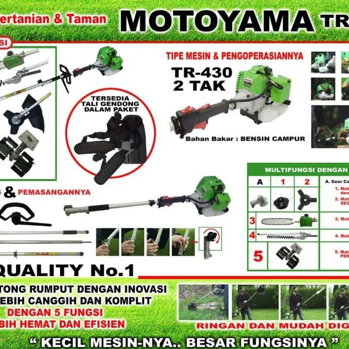 BEBAS ONGKIR - Mesin Potong Rumput Motoyama TR 430 Dengan 5 Fungsi