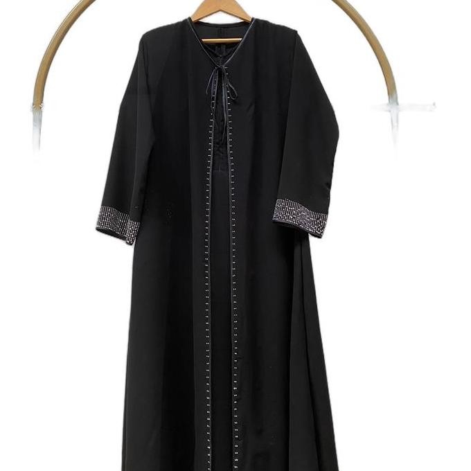 Abaya Hitam ( Payet Permata Putih Bening) Abaya Arab, Gamis Payet,Gamis Temboro. Gamis Elegan. Gamis