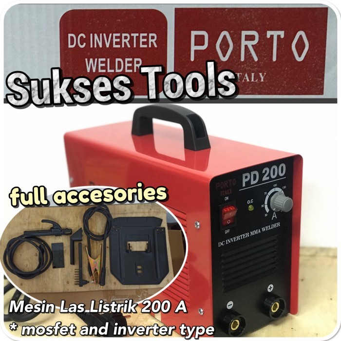 100% Porto PD200 Mesin Las Listrik 200 A Trafo Las Listrik PD 200