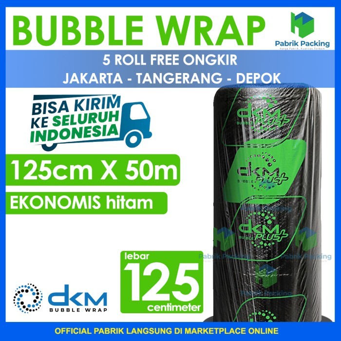 

Bubble Wrap Roll Dkm Plus Hitam Ekonomis Size 125 Cm X 50 M