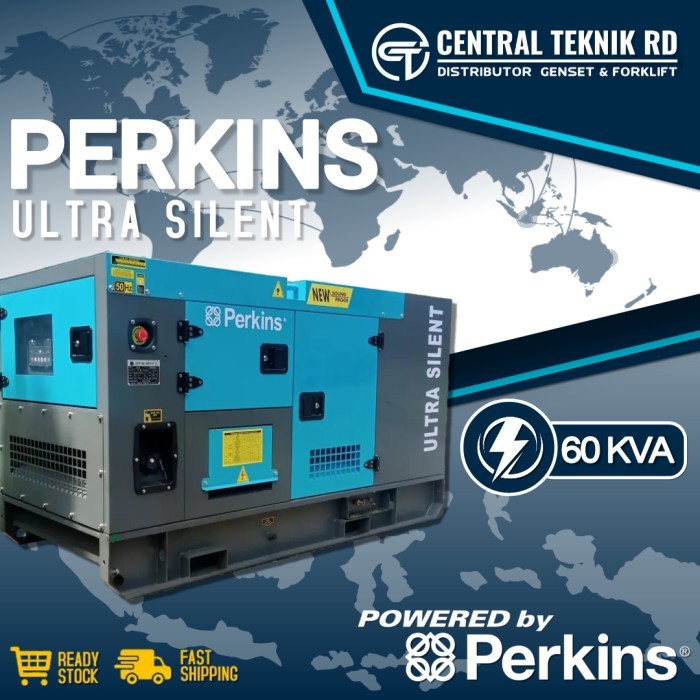 Genset 60 kva Perkins - Silent Diesel - MURAH