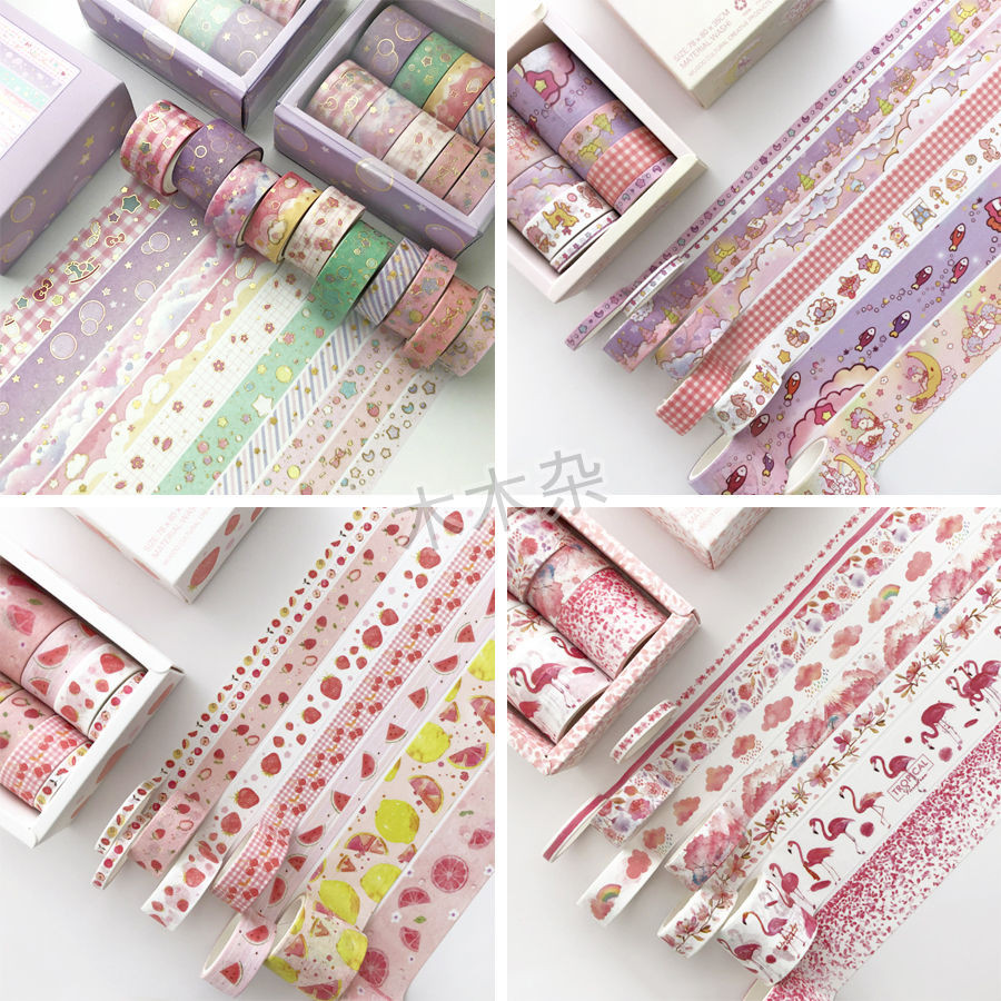 

Cartoon Washi Tape Journal Stickers DIY Decorative Material Set