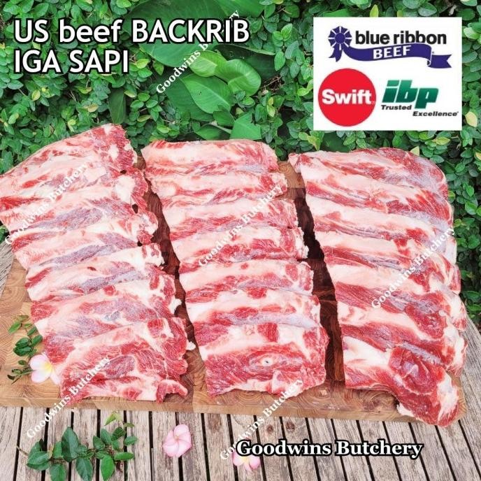 

US beef BACKRIB Swift IBP BlueRibbon frozen 2kg DAGING IGA SAPI USDA CHOICE alum