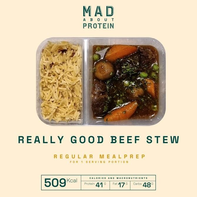 

[REG] Really Good Beef Stew - MAD ABOUT PROTEIN Frozen Mealprep alum